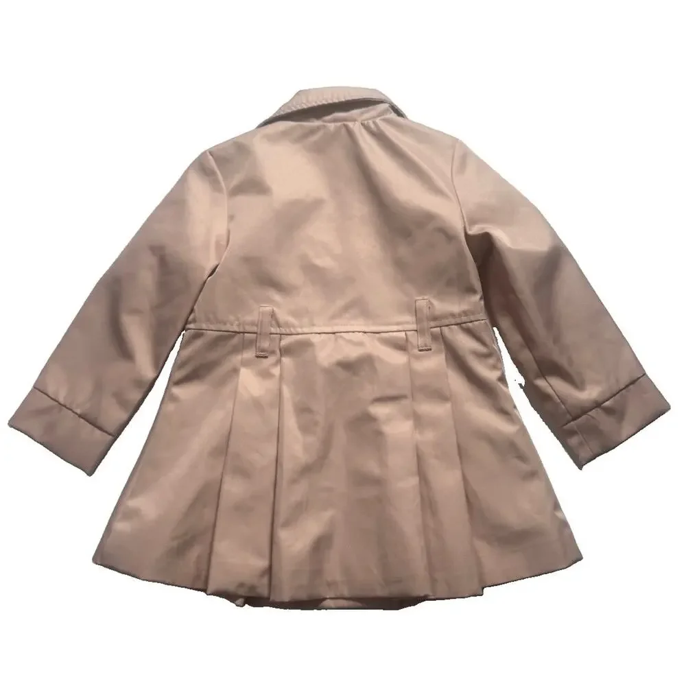 Tahari Girls Blush Pink Double Breasted Trench Coat Jacket Size 18 Months